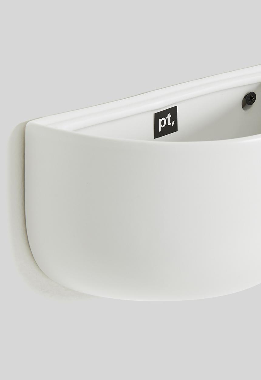 Present Time - Wide oval wall planter - white