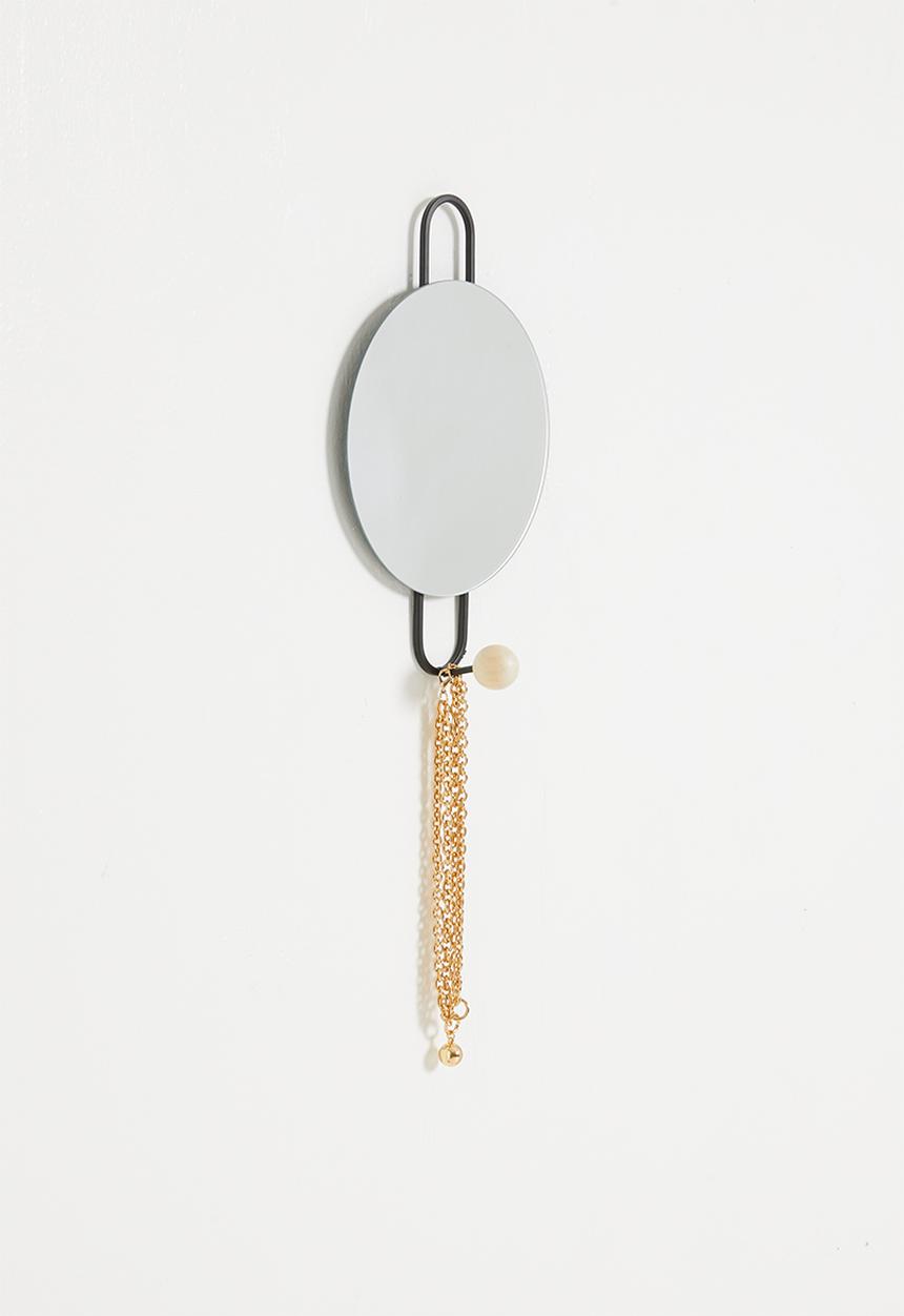 Present Time - Bright mirror with hook - matte black