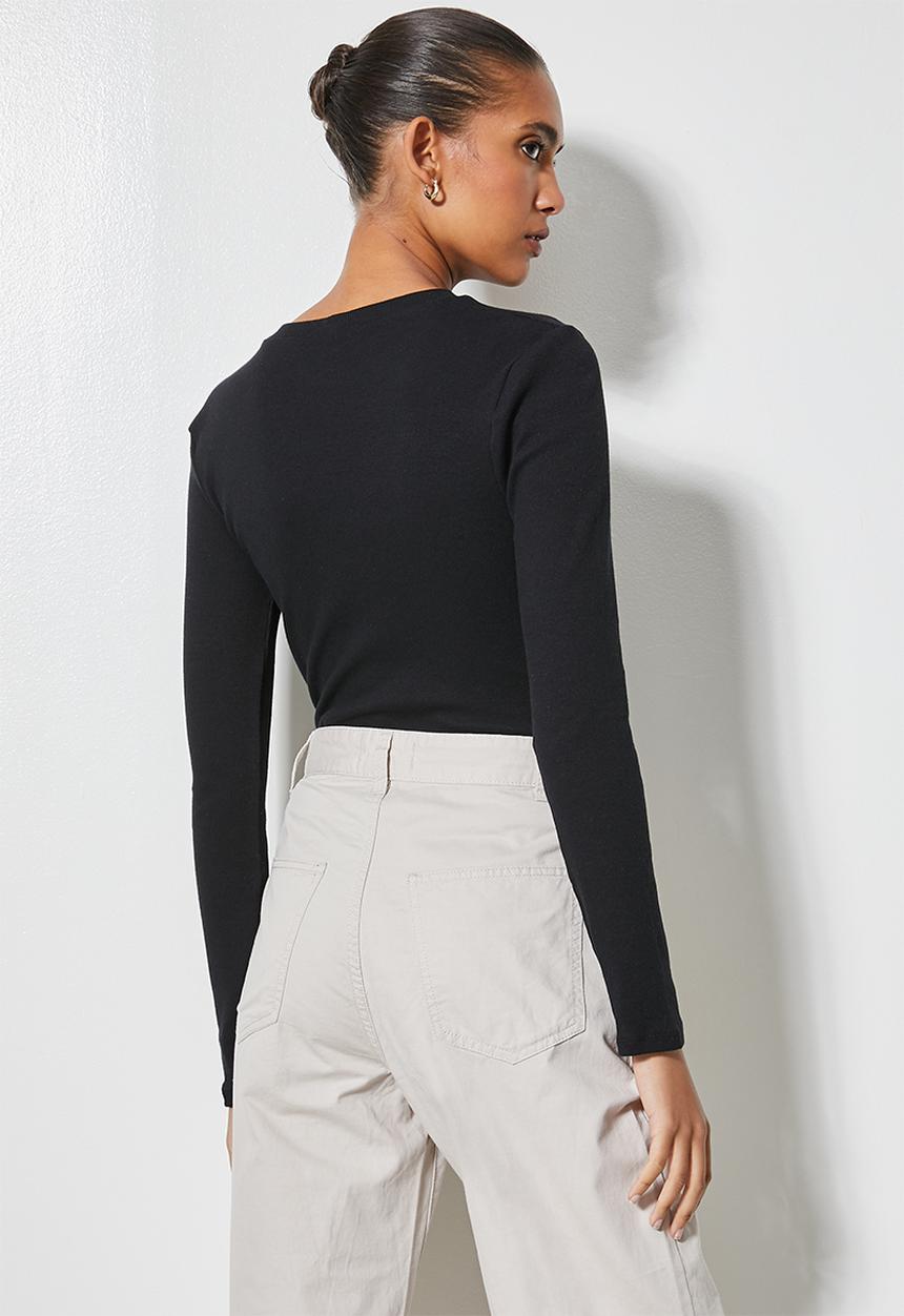 Superbalist - 2-pack crew neck rib tops - black & white