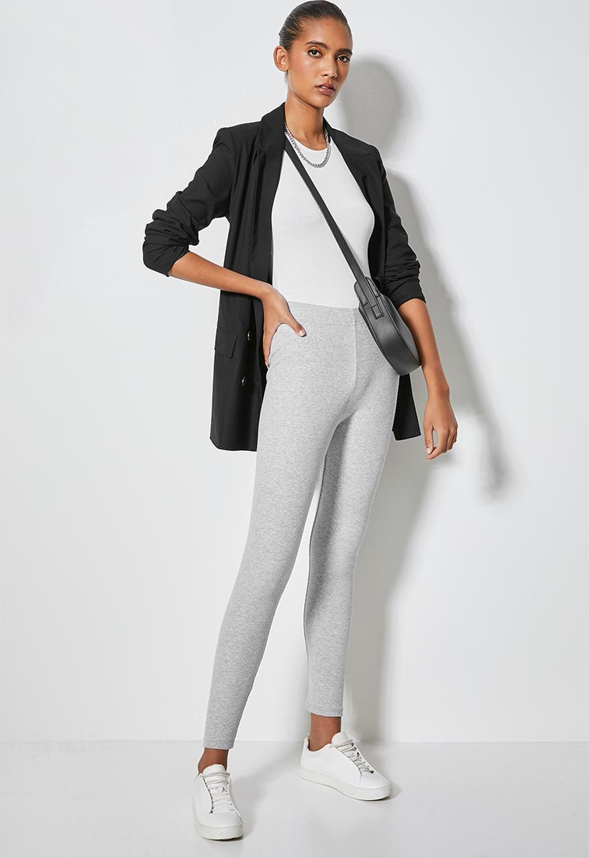 Superbalist - 7/8 rib leggings - grey