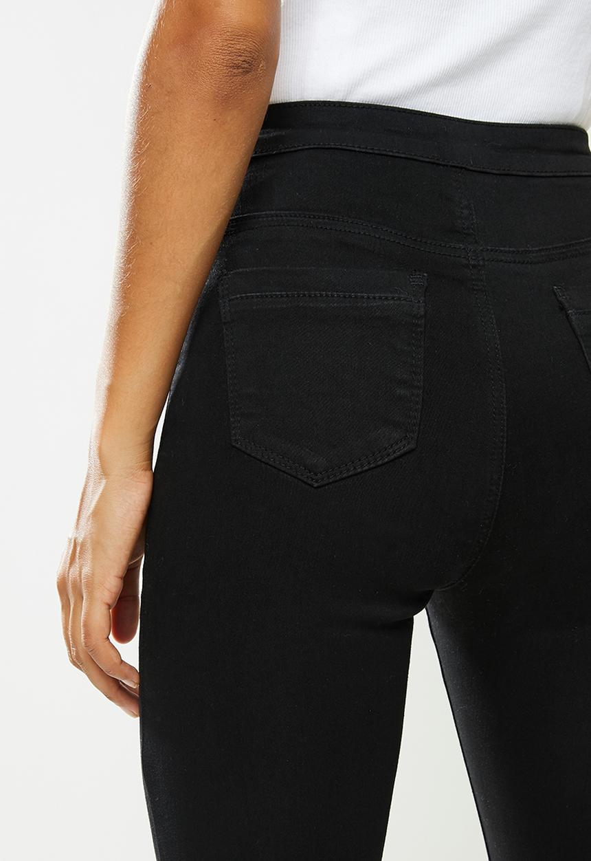 Missguided - Petite vice button up skinny jean - black