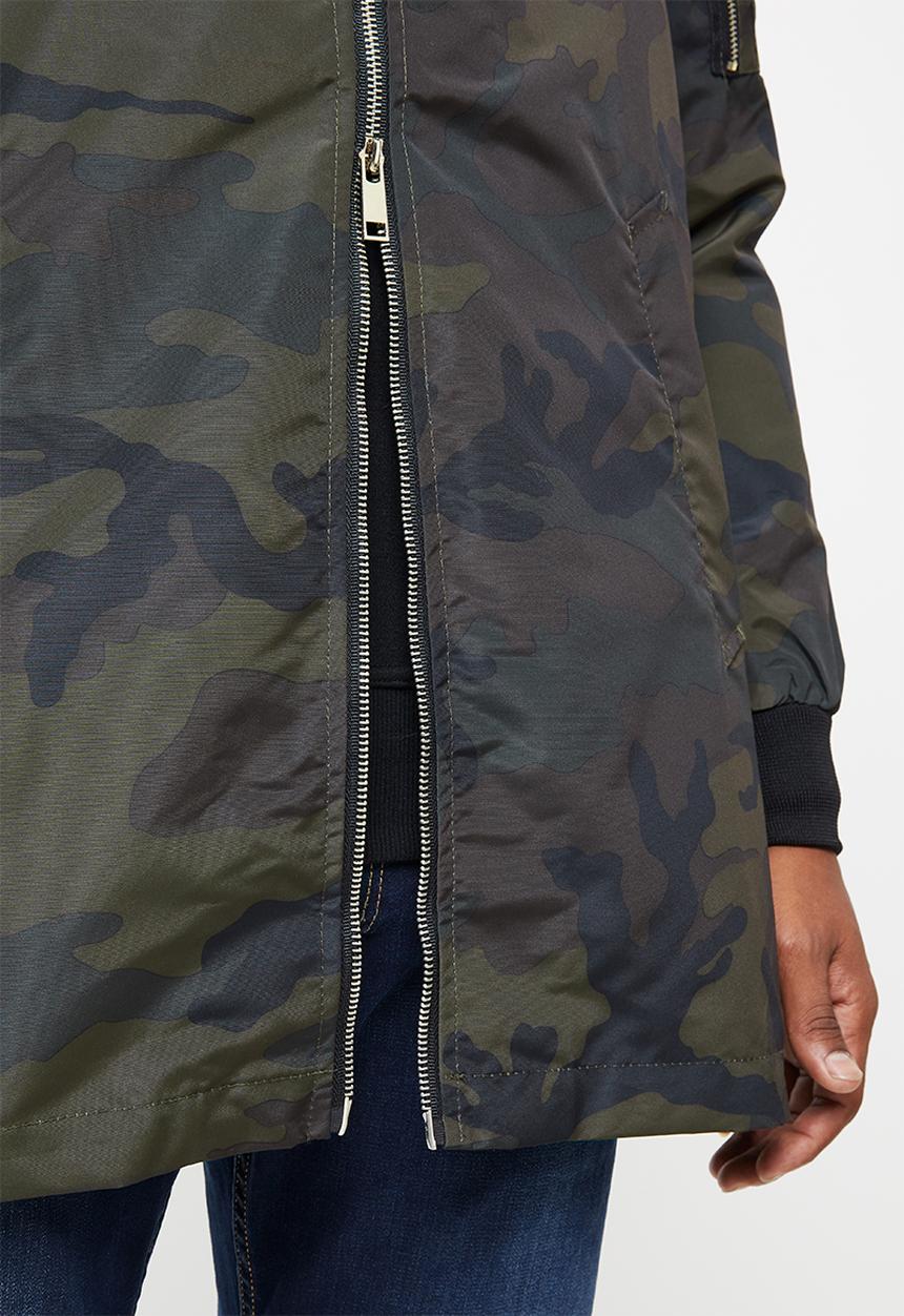 Brave Soul - Cartel longer length jacket - khaki