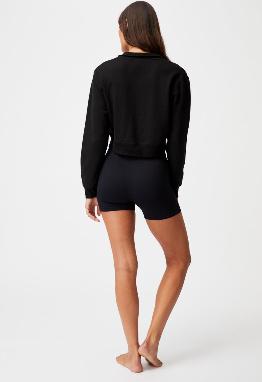 Cotton On - Lifestyle getting out half zip fleece - black