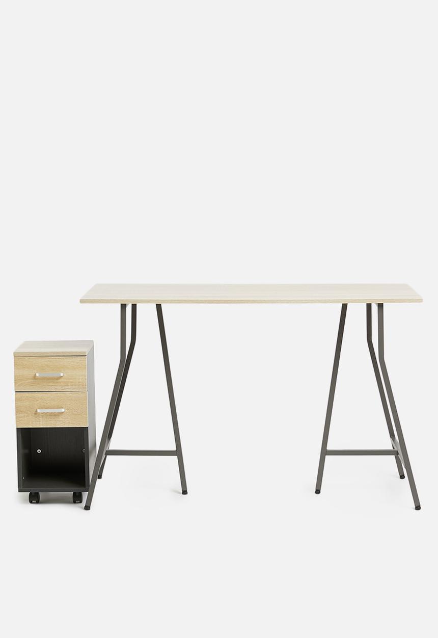 Fine Living - Payton desk & storage - brown