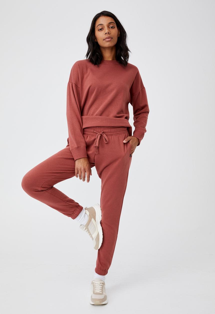 Cotton On - Lifestyle gym track pant - chestnut