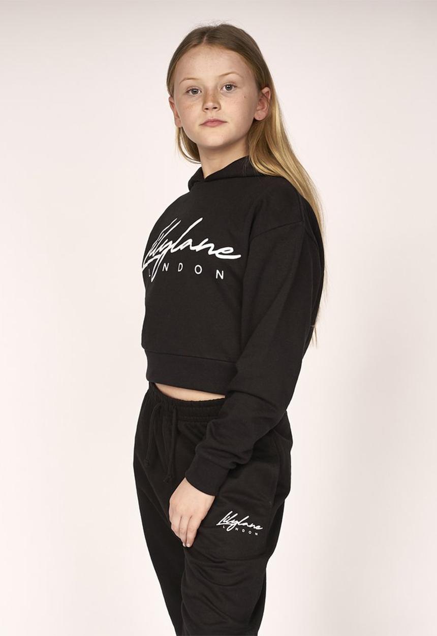 Lilylane - Melba cropped printed hoodie - black