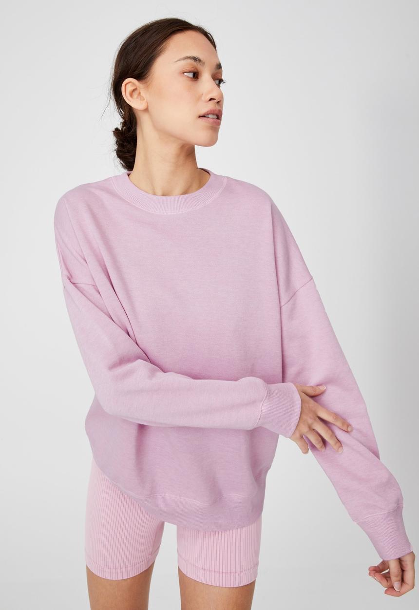 Cotton On - Lifestyle long sleeve crew top - soft violet marle