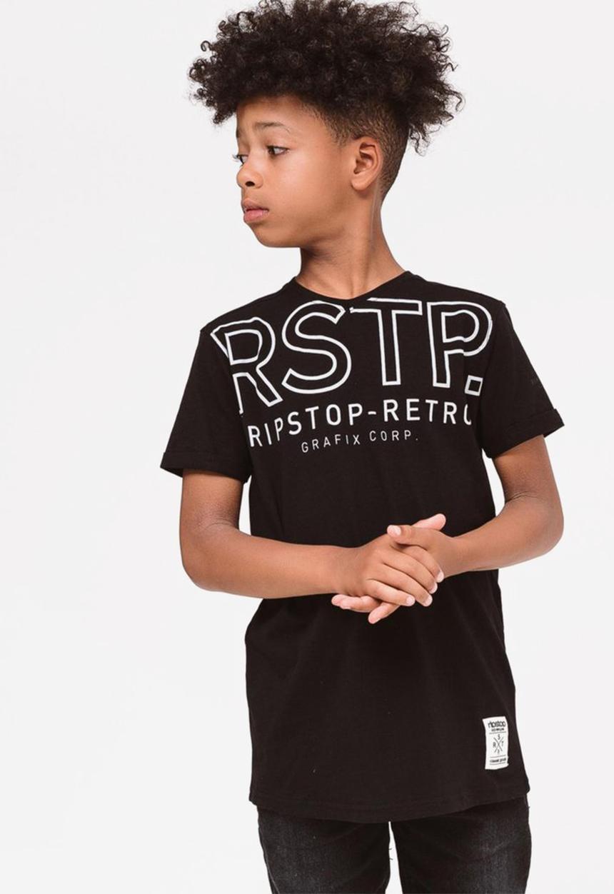 Ripstop - Nelin v-neck tee - black