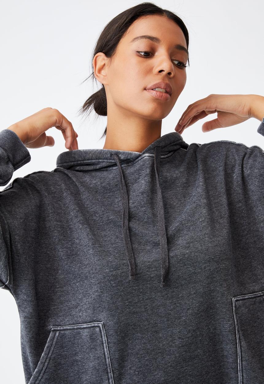 Cotton On - Lifestyle relaxed hoodie - washed black