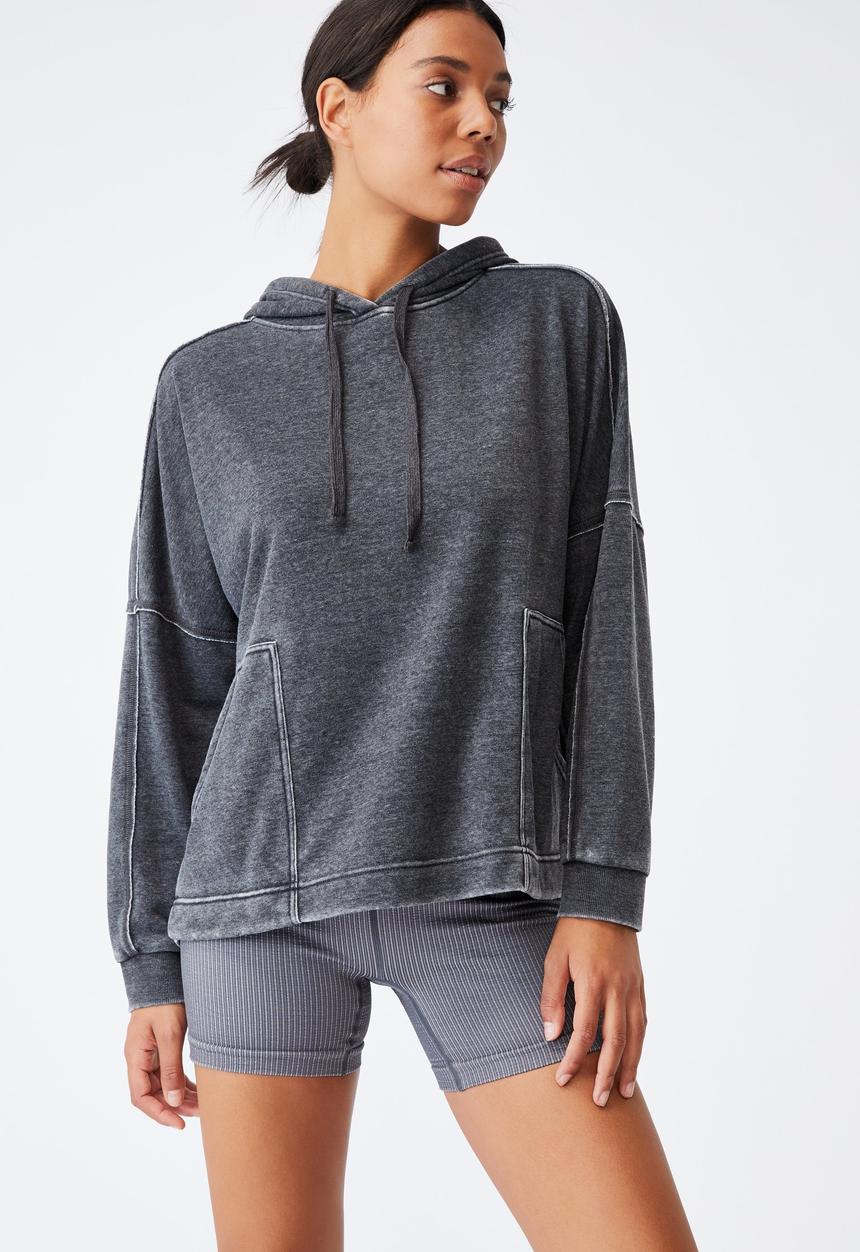 Cotton On - Lifestyle relaxed hoodie - washed black