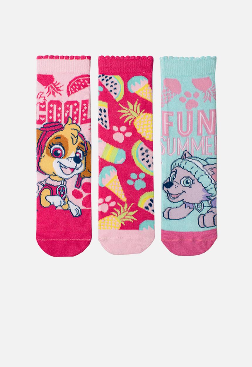 Character Group - 3 pack anklet sock paw patrol - pink & blue