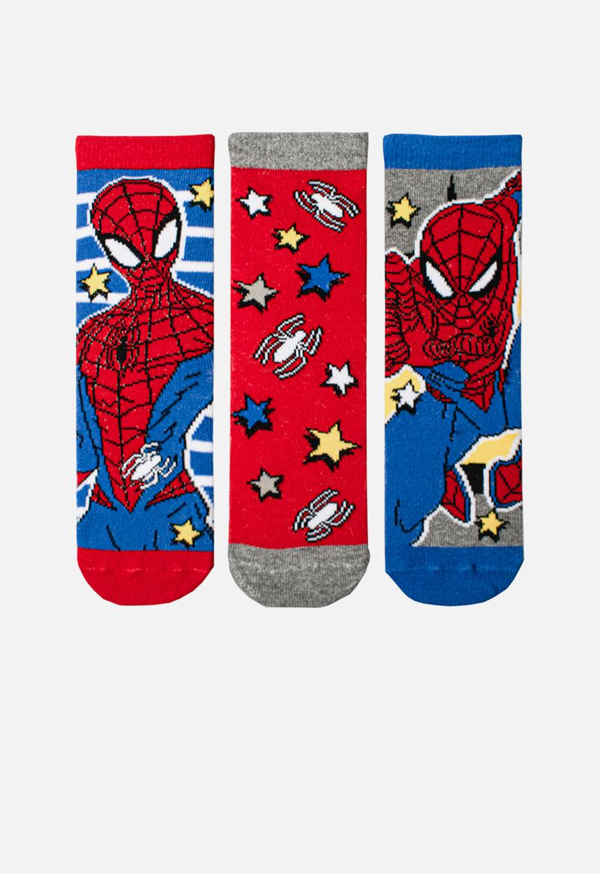 Character Group - Spiderman 3 pack anklet socks - red & blue 