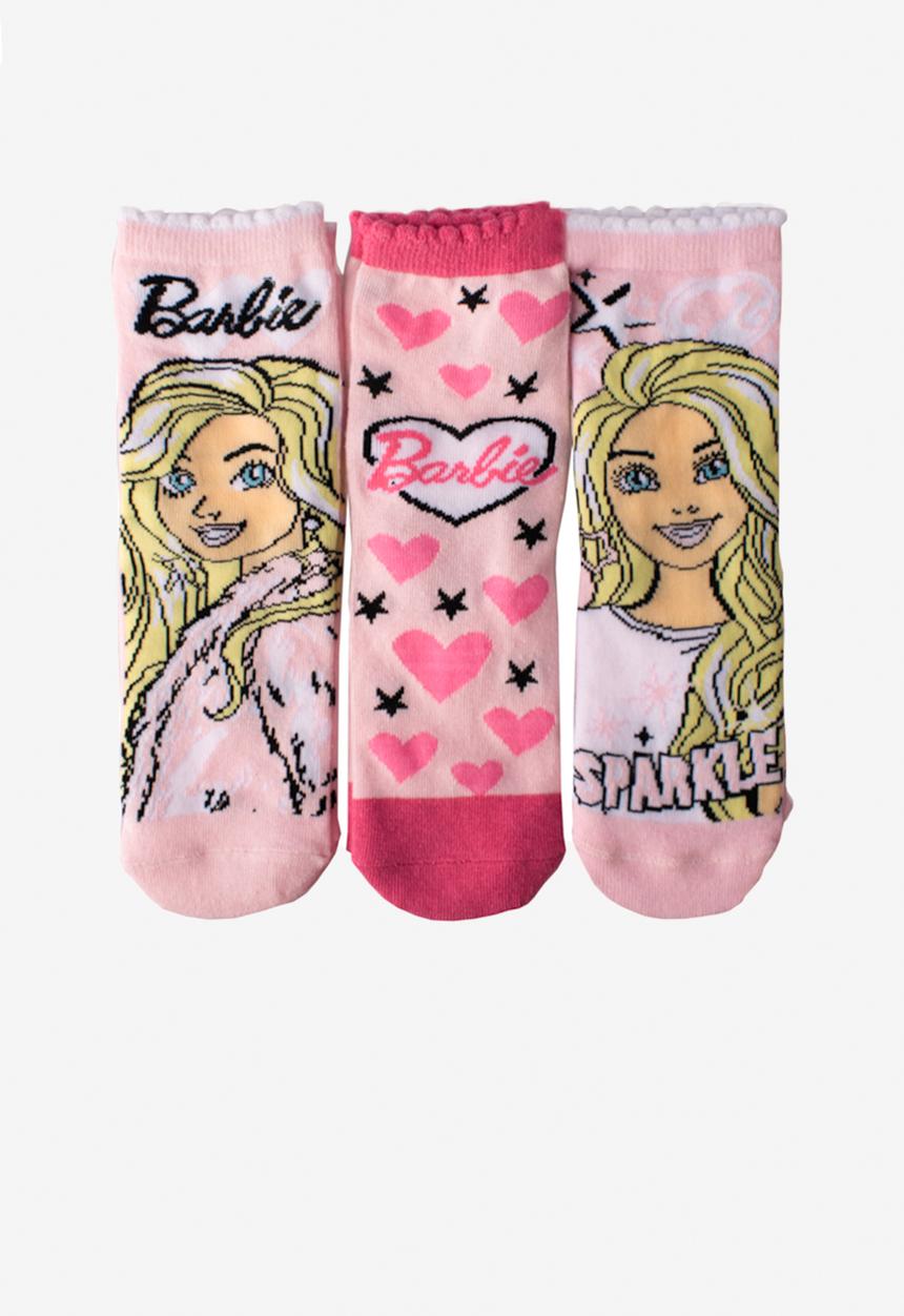 Character Group - 3 pack anklet sock barbie - pink
