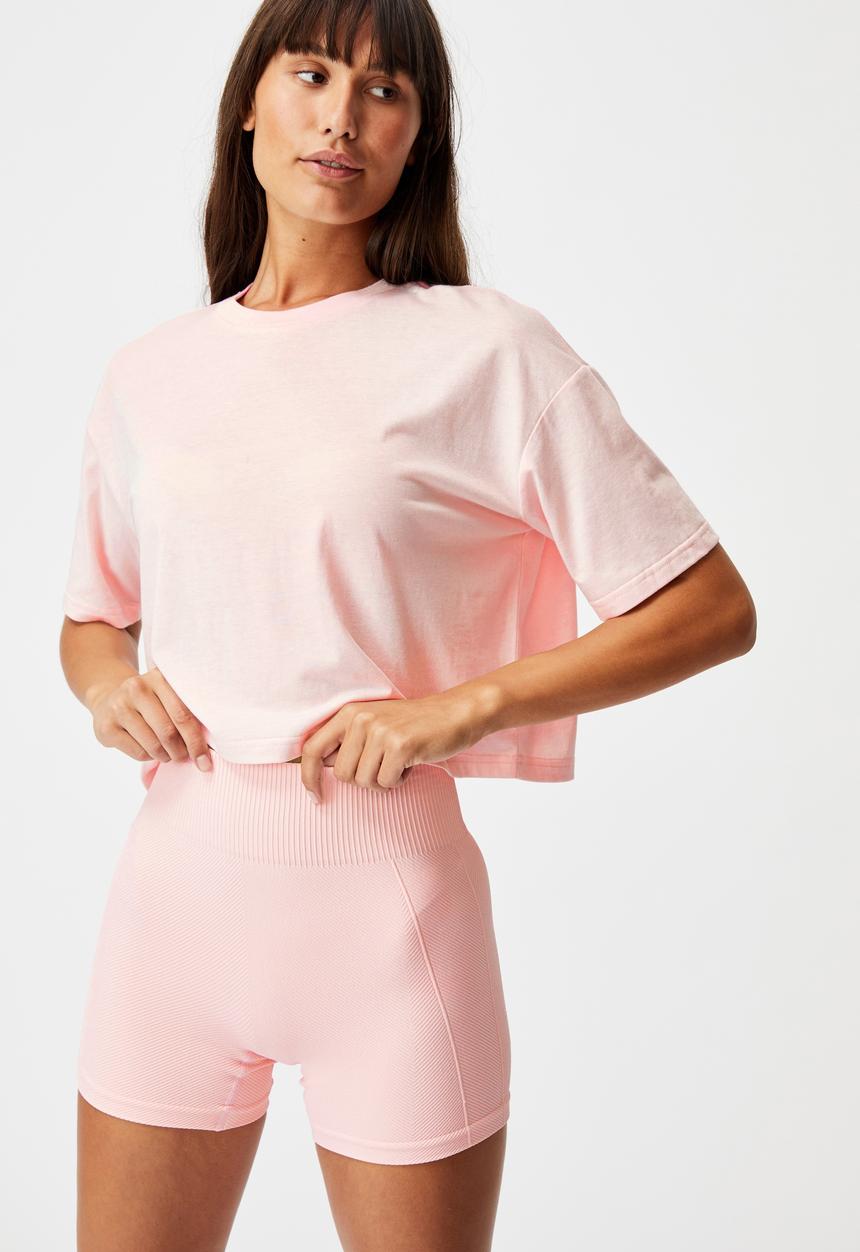 Cotton On - Relaxed active t-shirt - pink sherbet marle