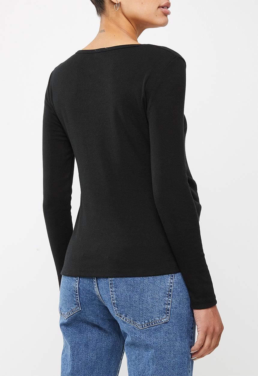 Cotton On - Maternity henley long sleeve top - black