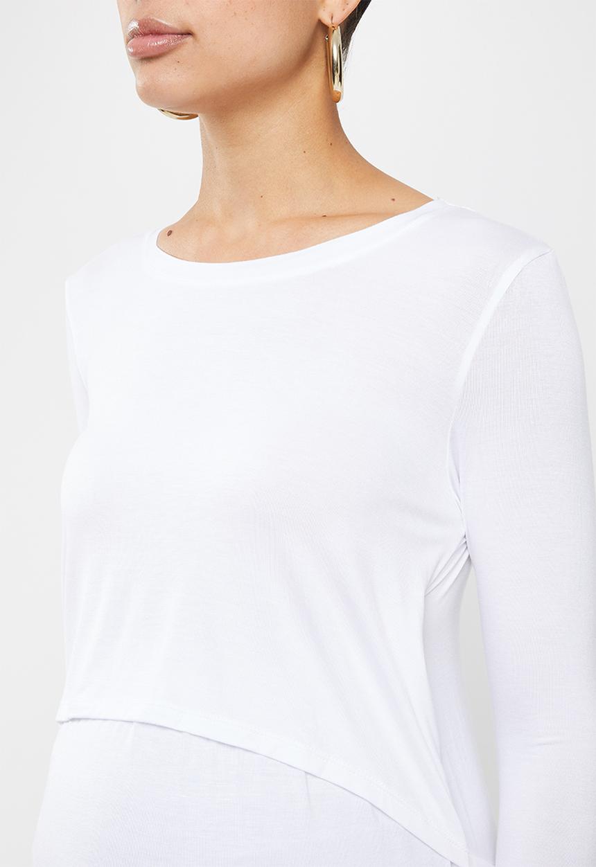 Cotton On - Maternity 2 in 1 long sleeve top 2 pack - white & grey