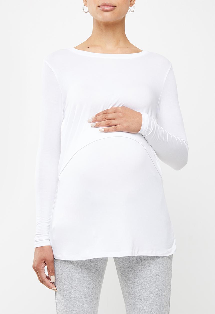 Cotton On - Maternity 2 in 1 long sleeve top 3 pack - white