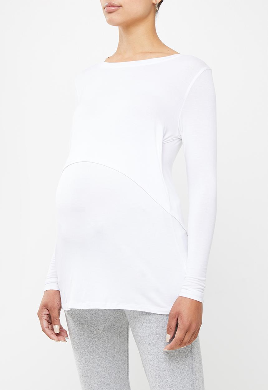Cotton On - Maternity 2 in 1 long sleeve top 3 pack - white