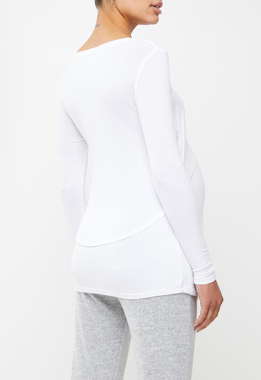 Cotton On - Maternity 2 in 1 long sleeve top 3 pack - white