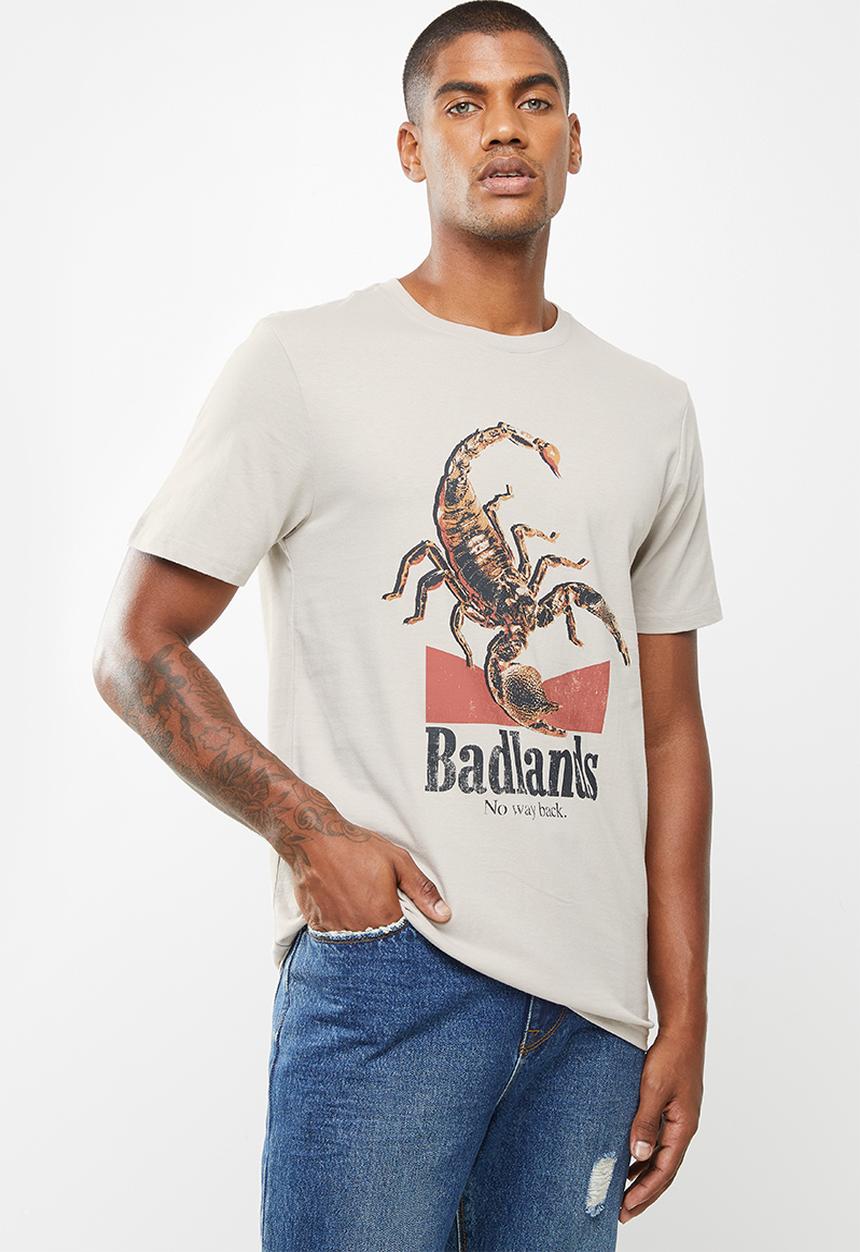Cotton On - Tbar moto T-shirt - light grey