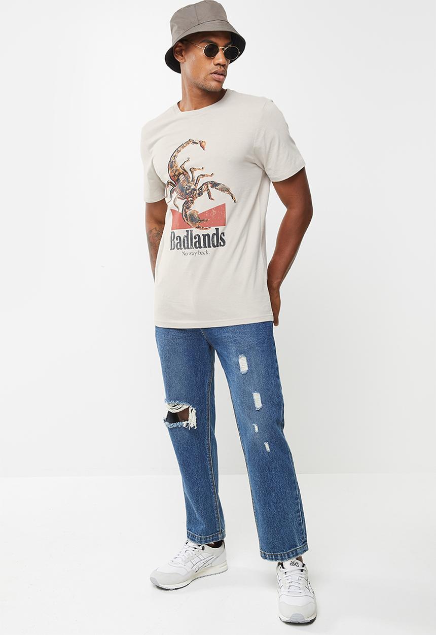 Cotton On - Tbar moto T-shirt - light grey