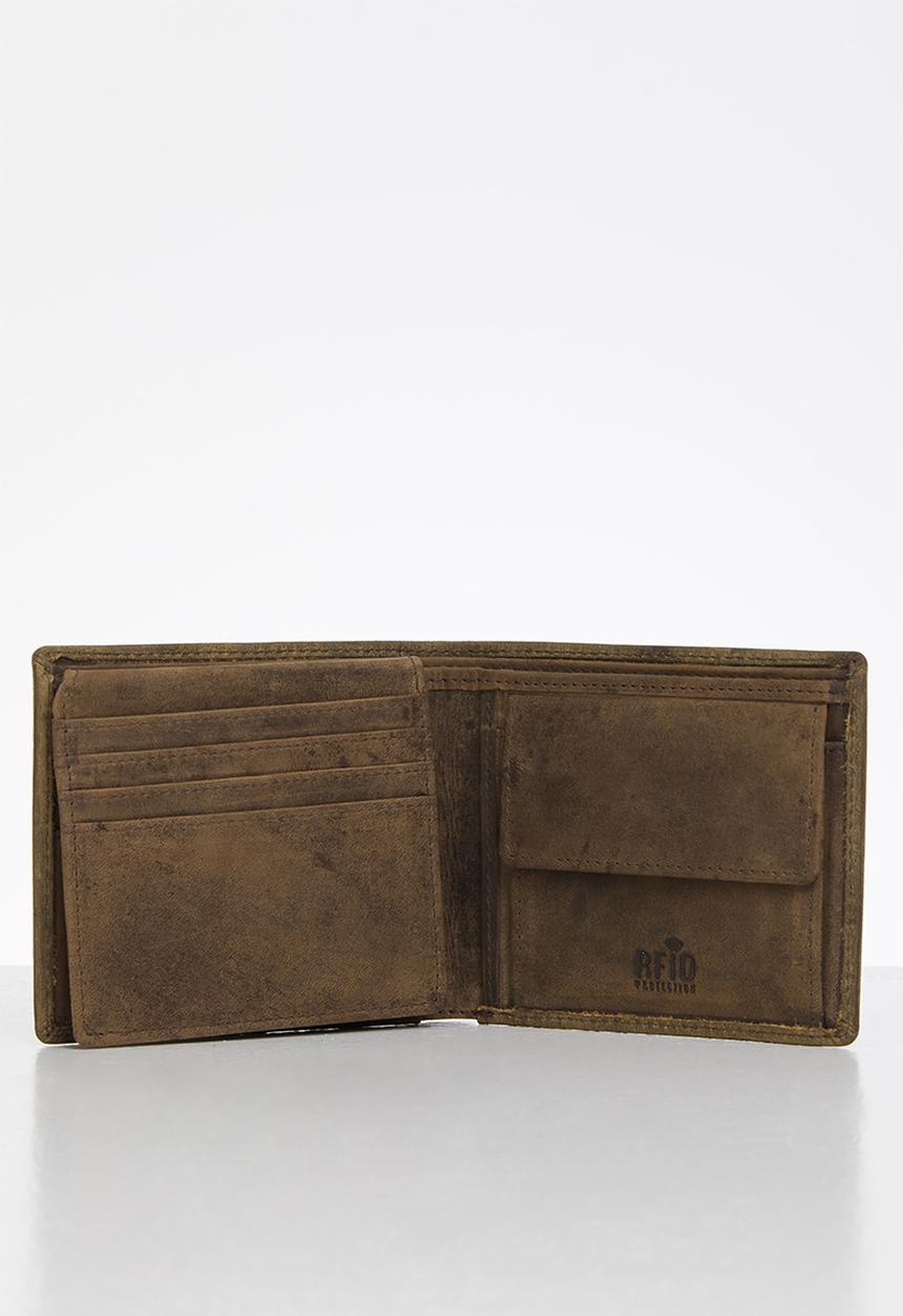 POLO - Hamada coin billfold with top flap - brown