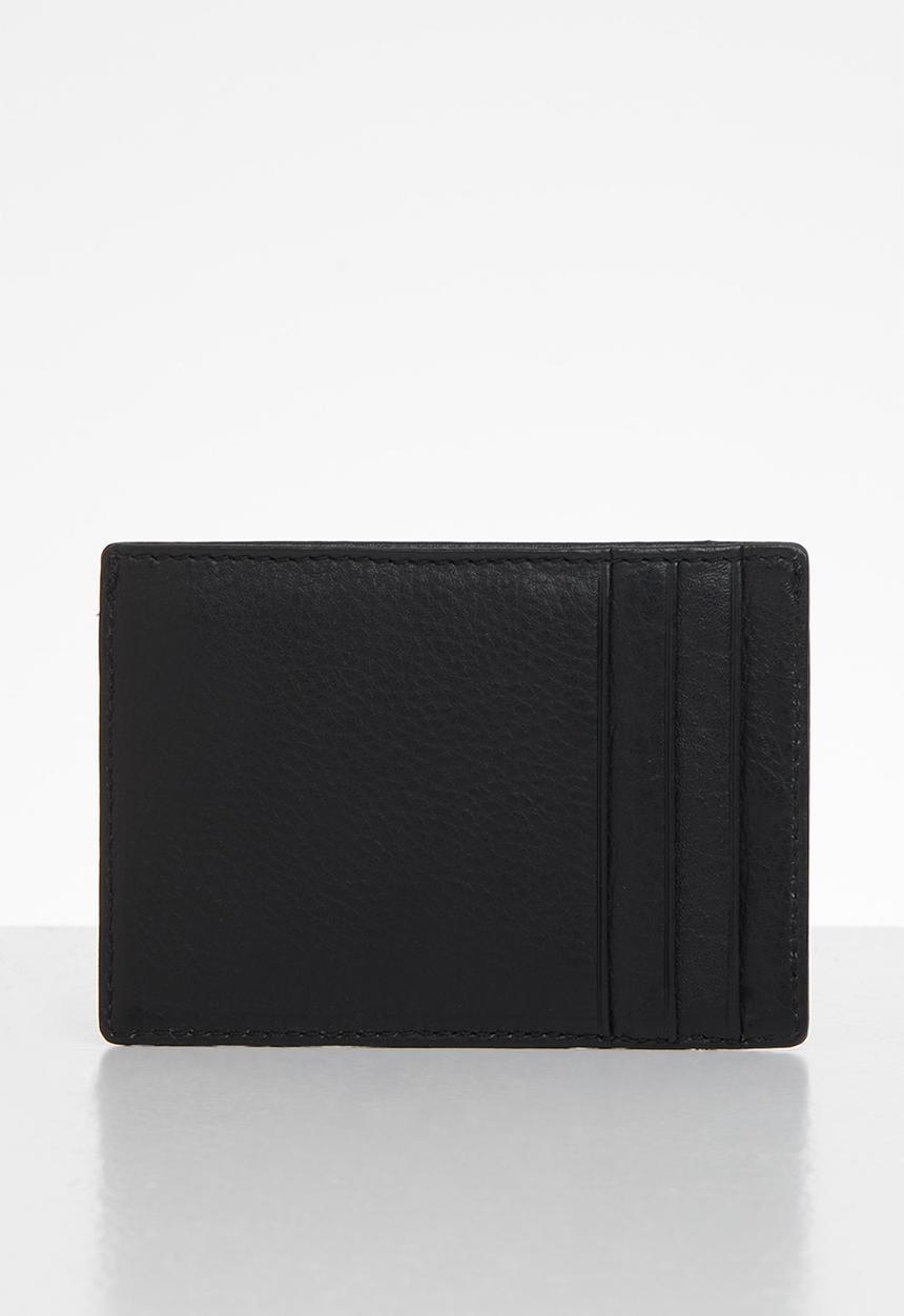 POLO - Nappa credit card wallet with top pocket - black