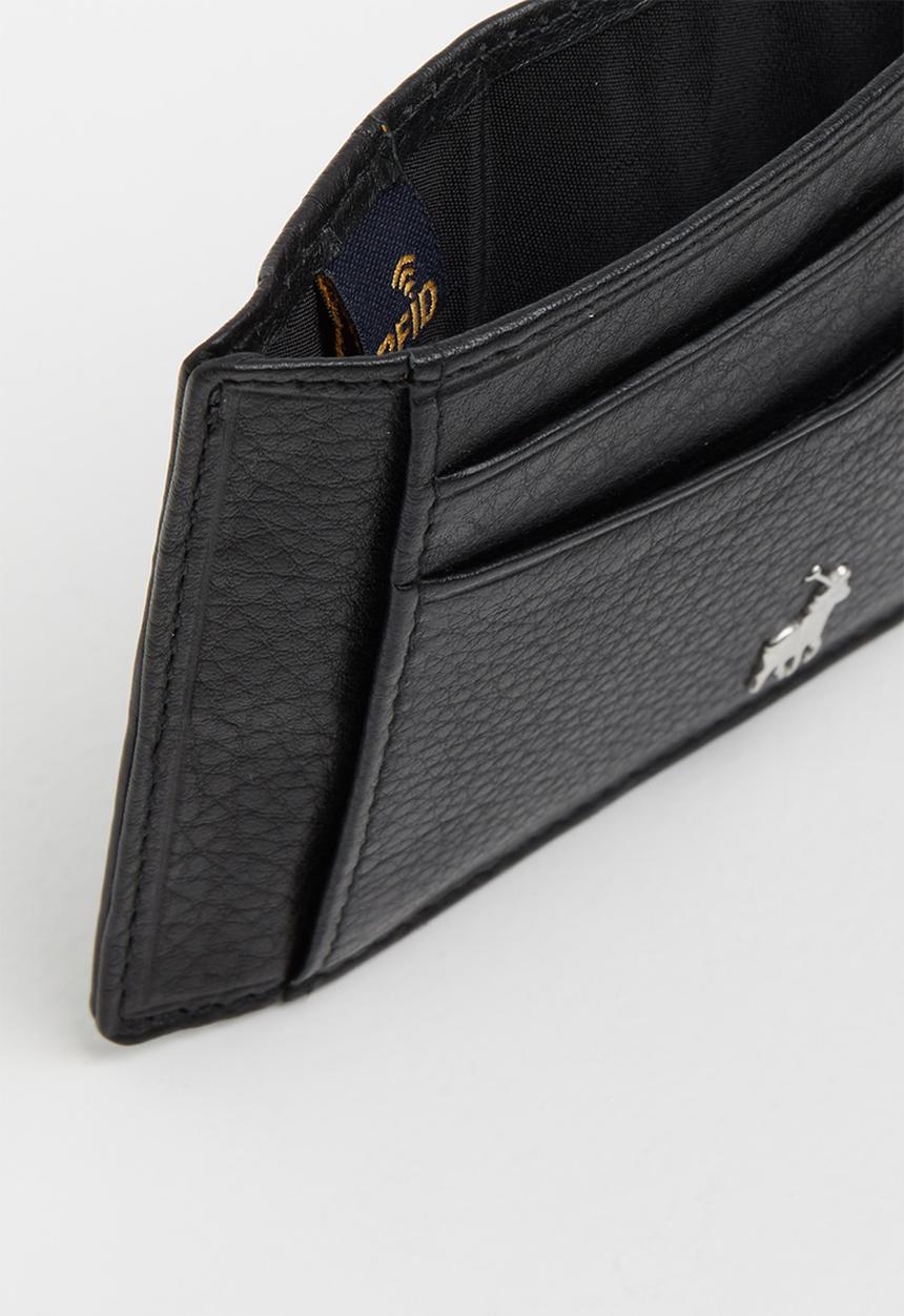 POLO - Nappa credit card wallet with top pocket - black
