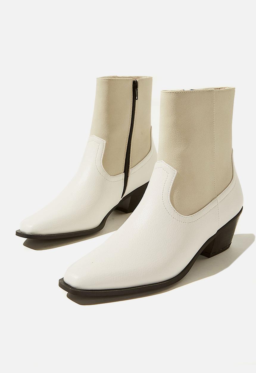 Cotton On - Marlie minimal western boot - white multi