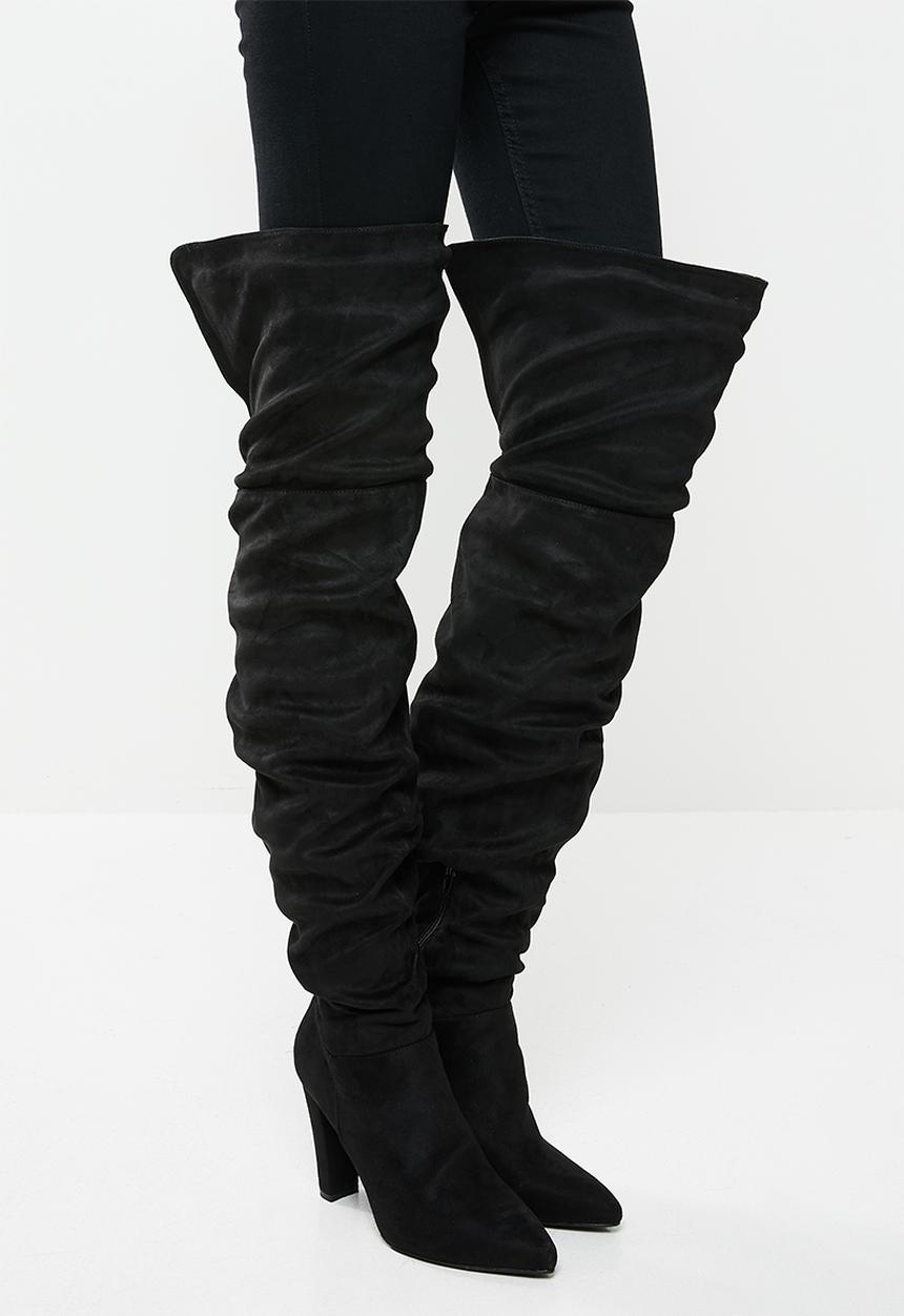 Madison® - Zara rouched over the knee boot - black