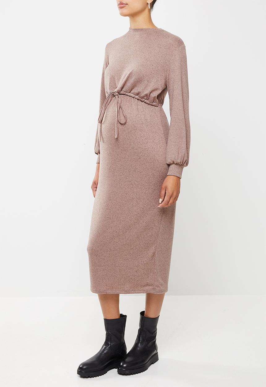 Superbalist - Nursing drawstring dress - taupe melange