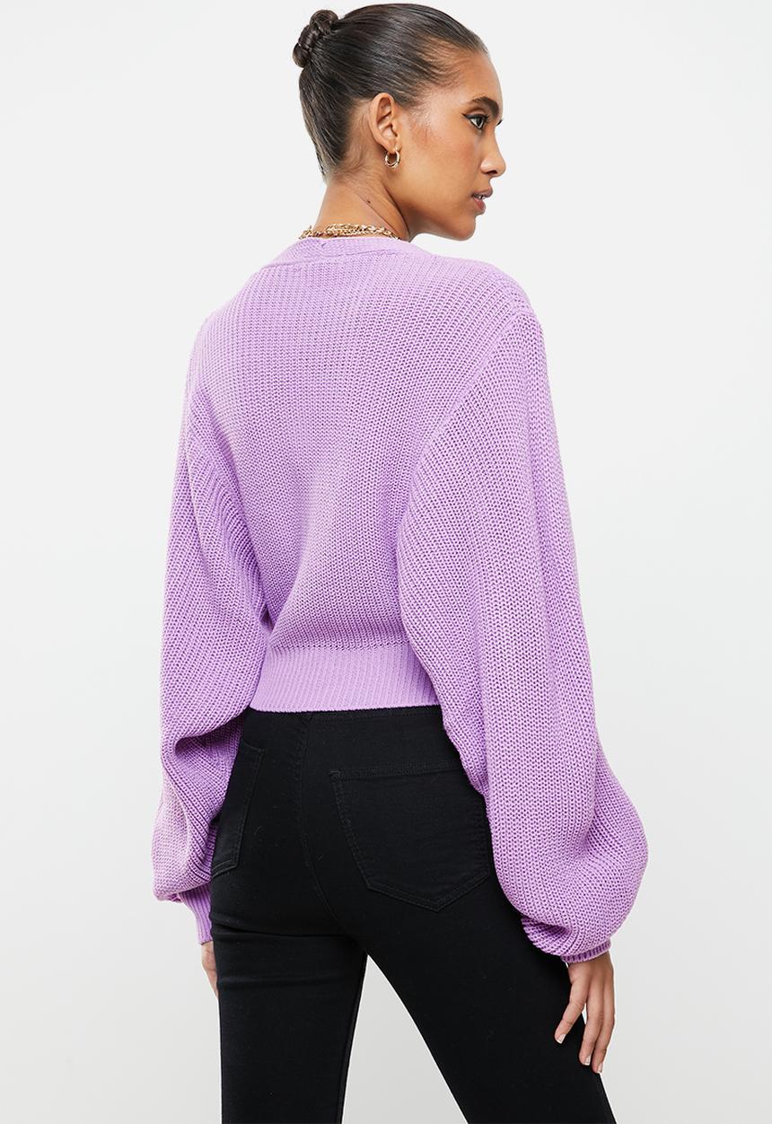 Glamorous - Cropped knit cardi - lilac