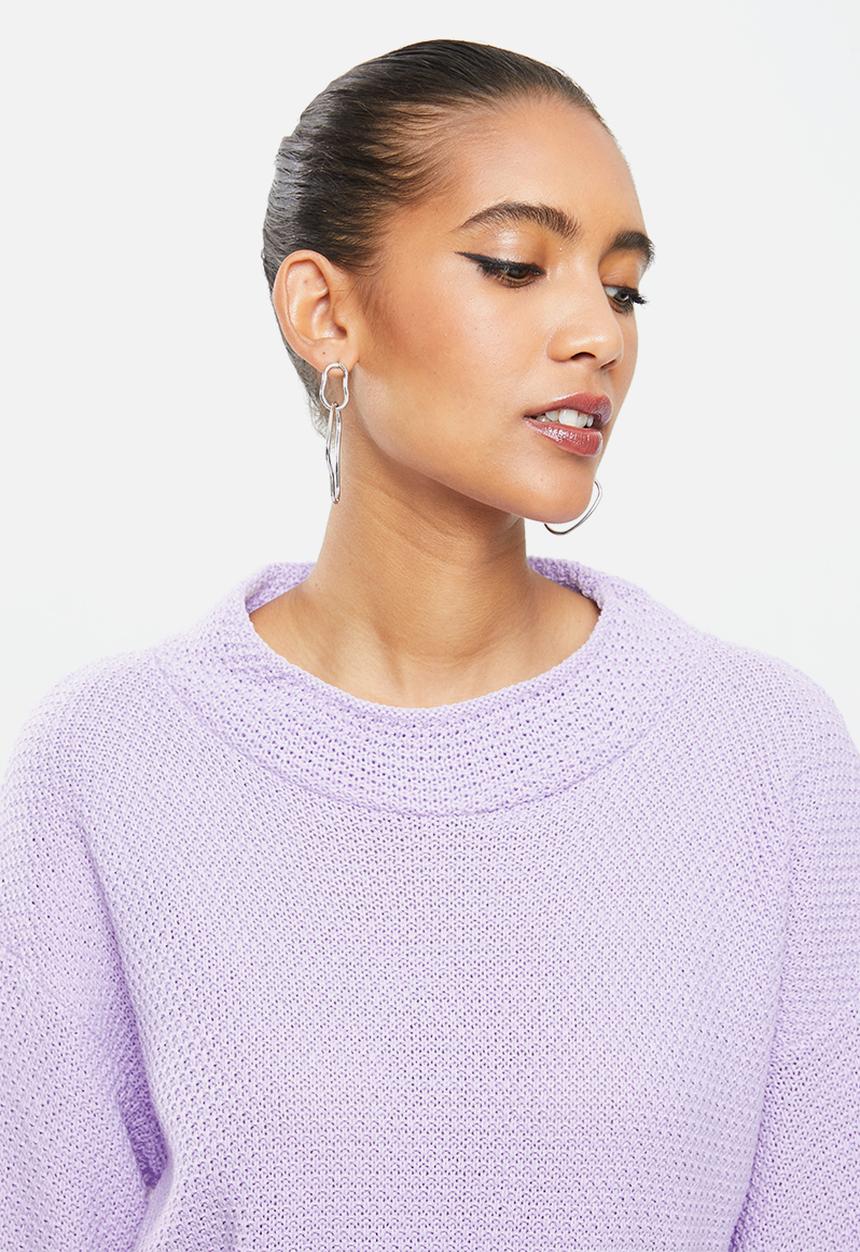 Glamorous - Belted knitted mini dress - lilac