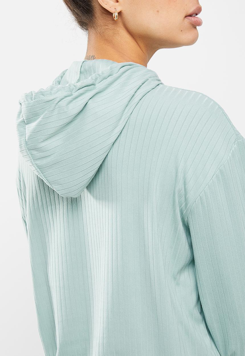 Superbalist - Rib hoodie - sage