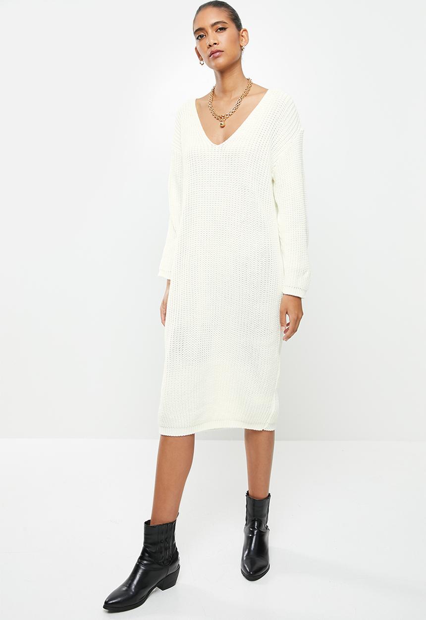 Glamorous - Knitted midi  jumperdress - cream