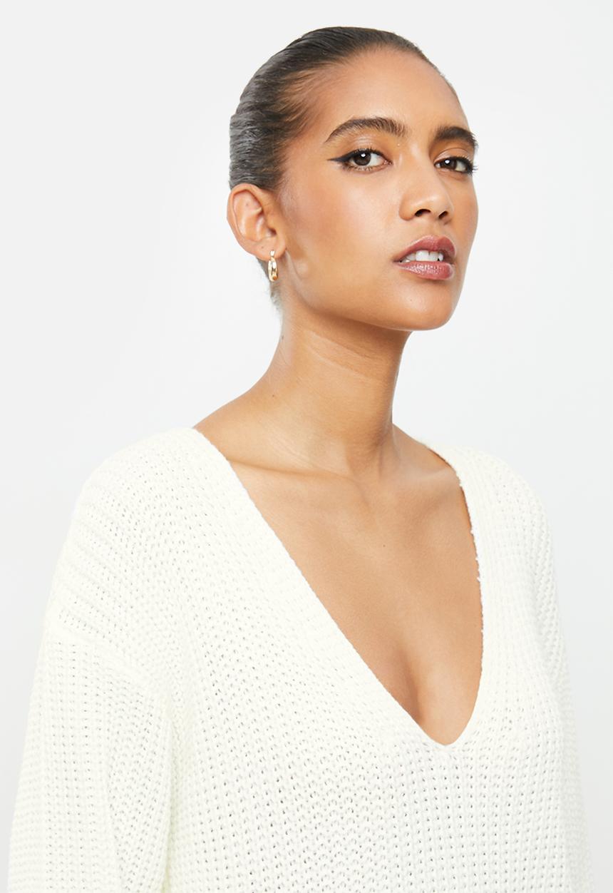Glamorous - Knitted midi  jumperdress - cream