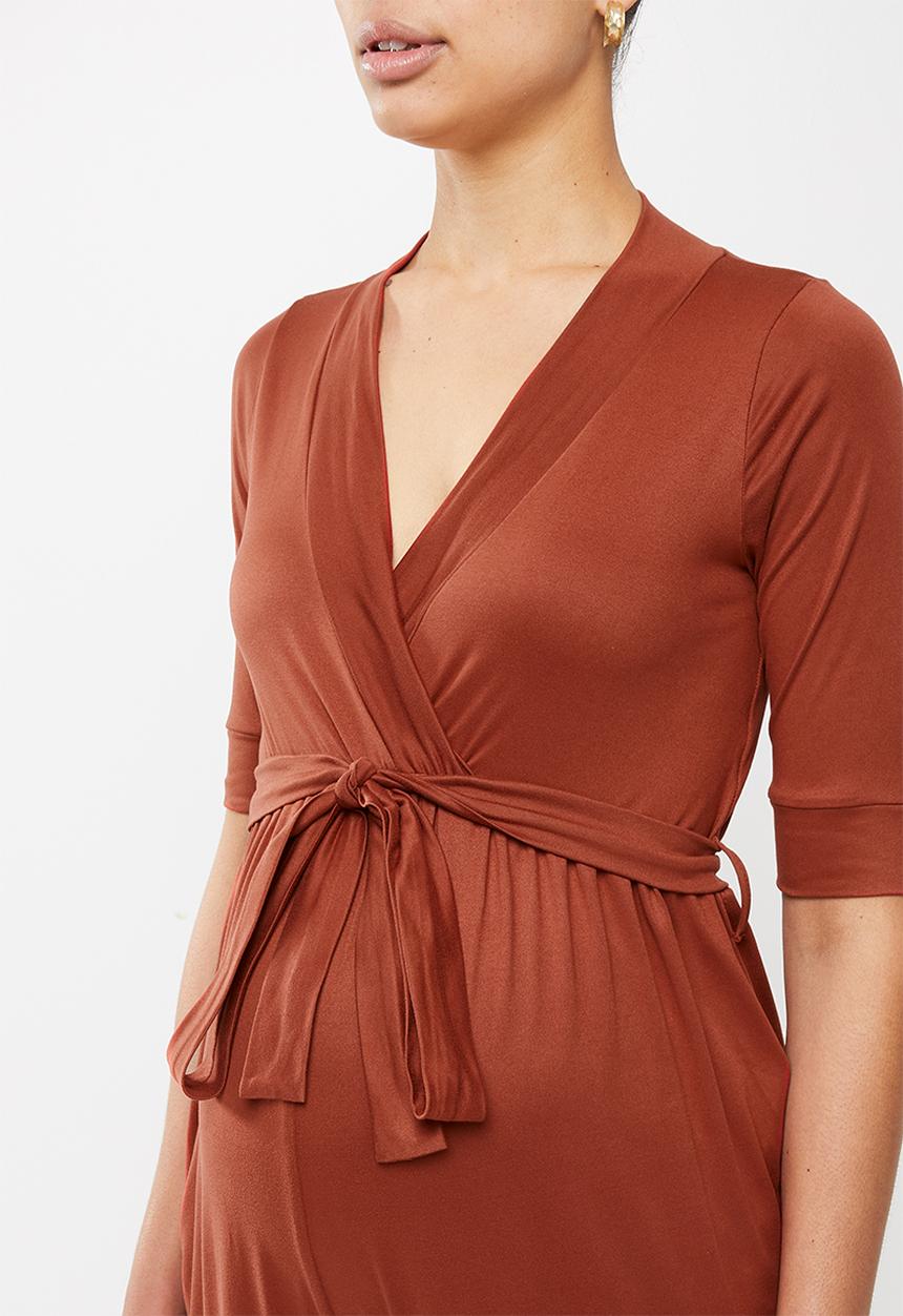 Superbalist - Belted nursing jumpsuit - rust