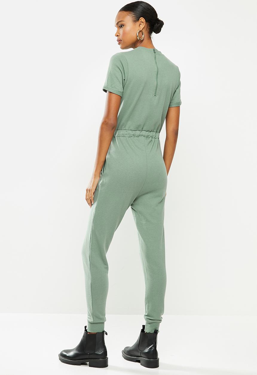Missguided - Drawstring jogger cuff jumpsuit - sage