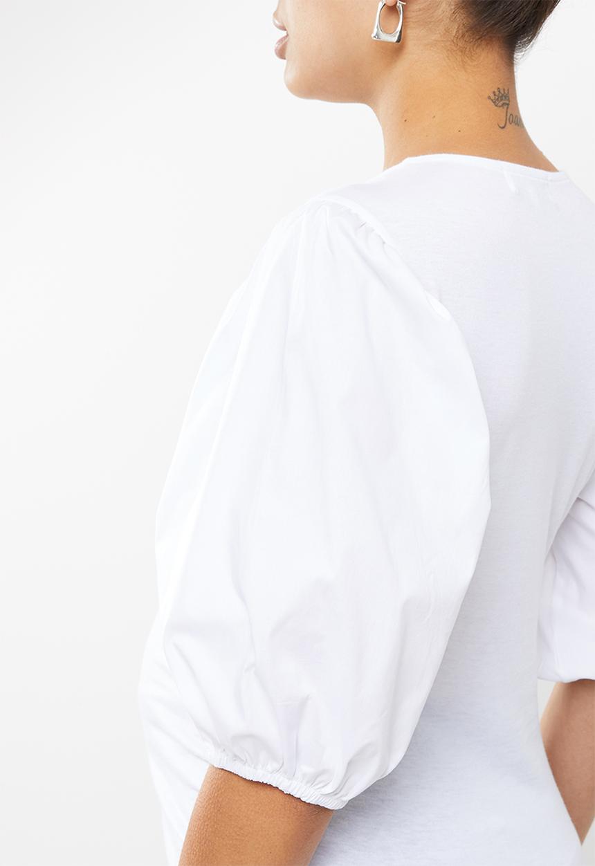 Superbalist - Puff sleeve tee - white