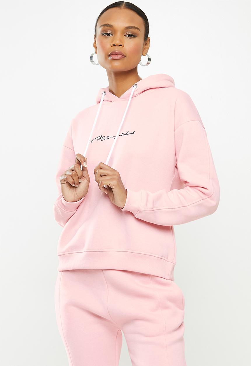 Missguided - Missguided script seam detail hoodie - pink