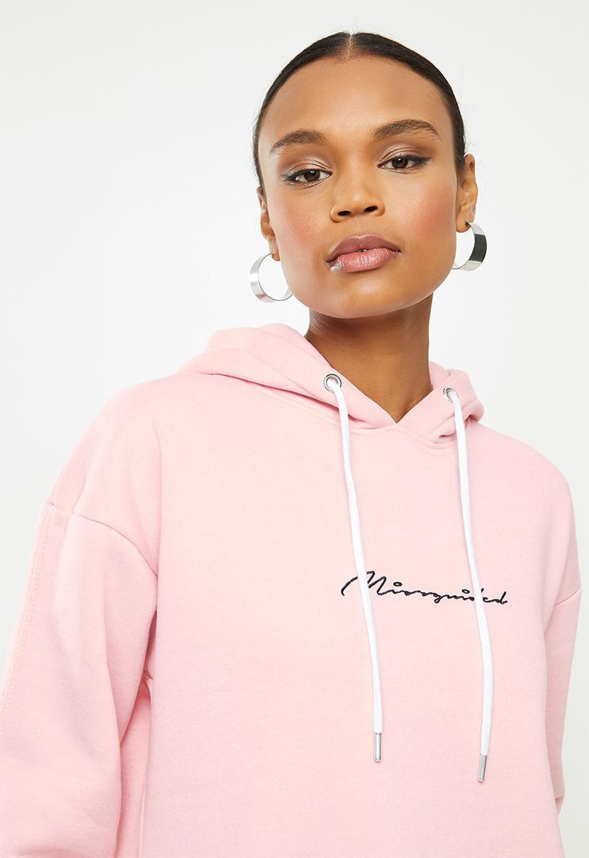 Missguided - Missguided script seam detail hoodie - pink