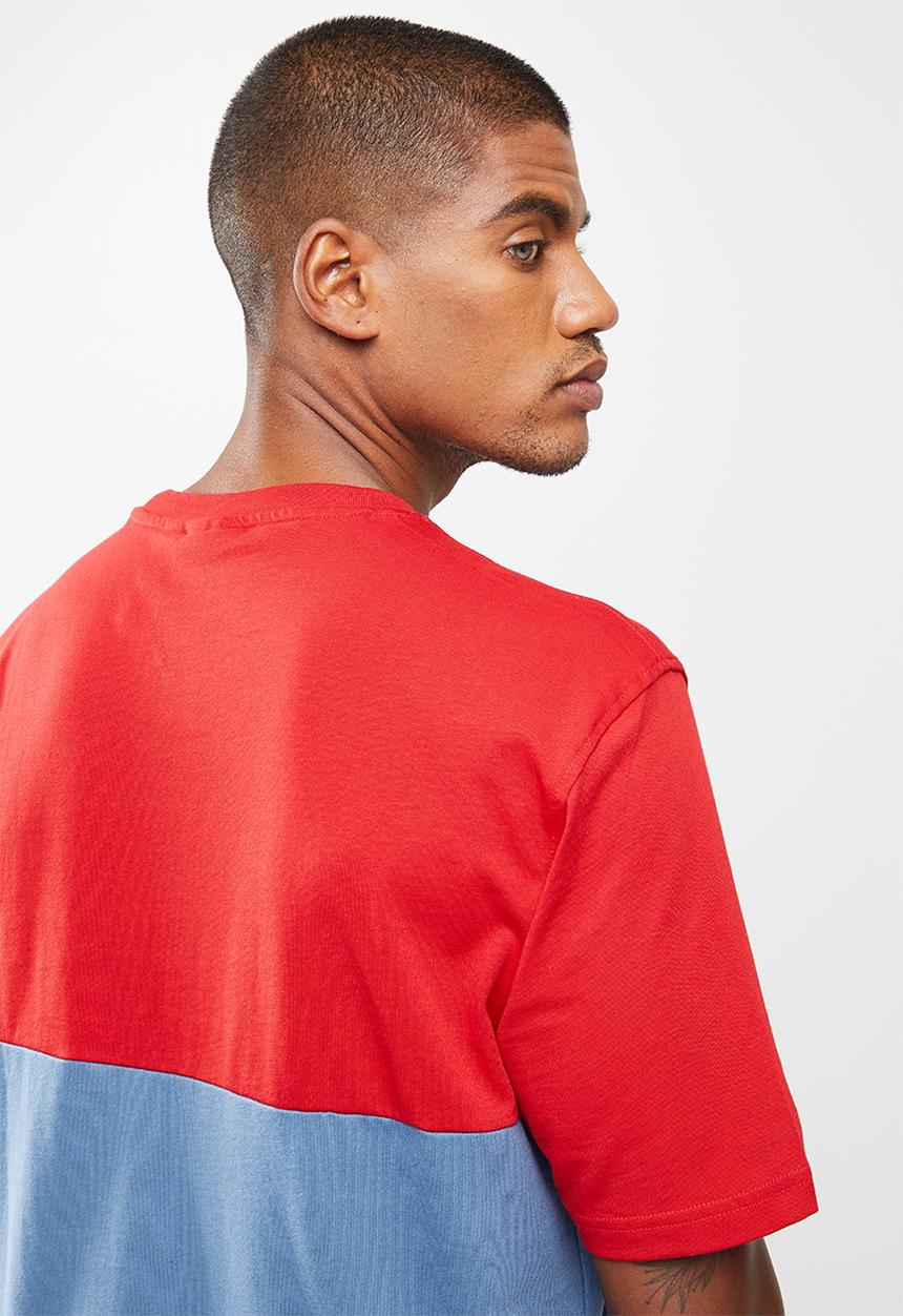 adidas Originals - Slice box T-shirt - crew blue & scarlet