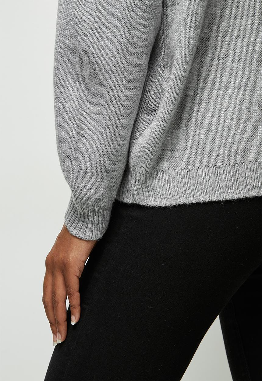 edit - Knitwear hooded top - grey