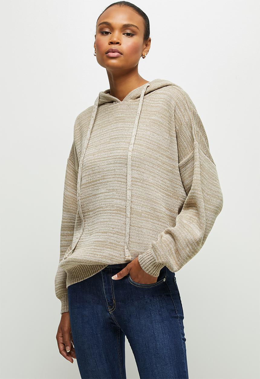 edit - Knitwear hooded top - neutral