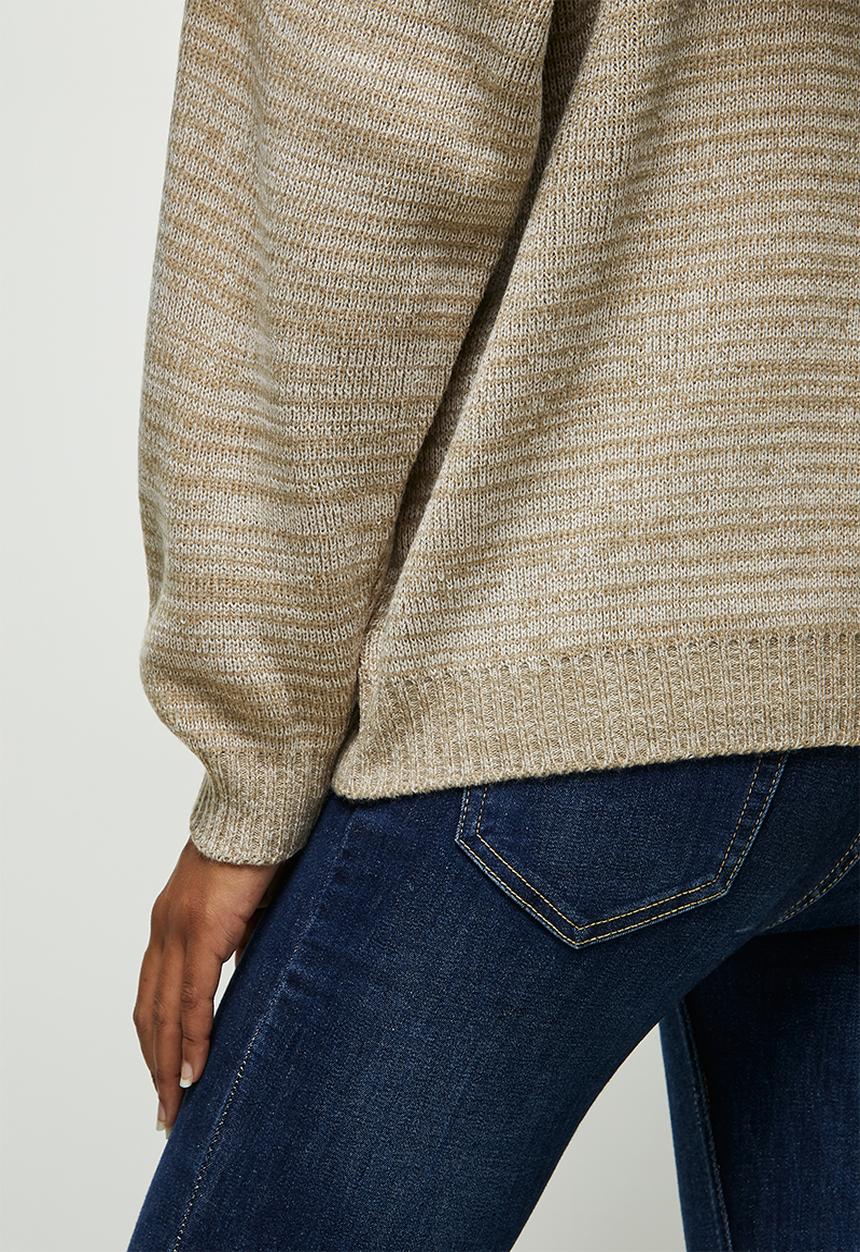 edit - Knitwear hooded top - neutral