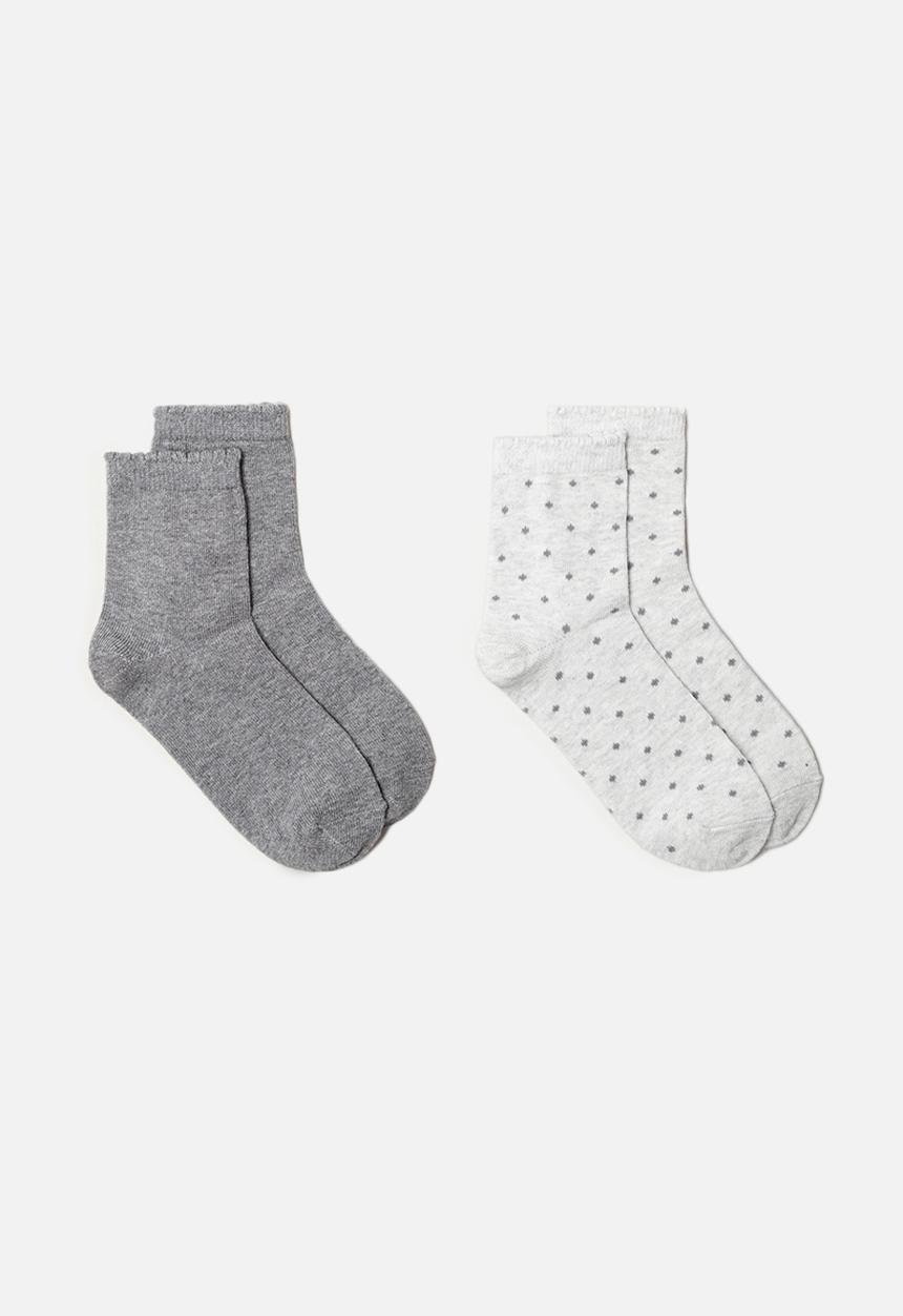 MANGO - Topito socks 2-pack - medium grey