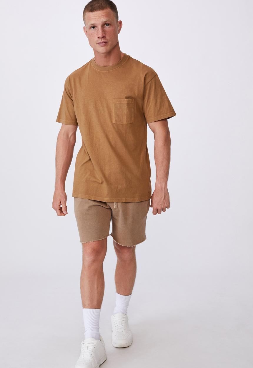Cotton On - Washed pocket T-shirt - burnt almond