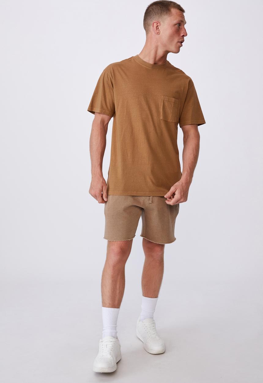 Cotton On - Washed pocket T-shirt - burnt almond