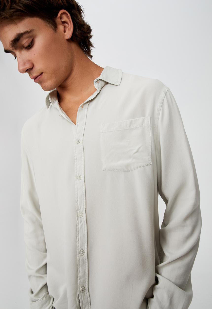 Cotton On - Cayman long sleeve shirt - ice grey
