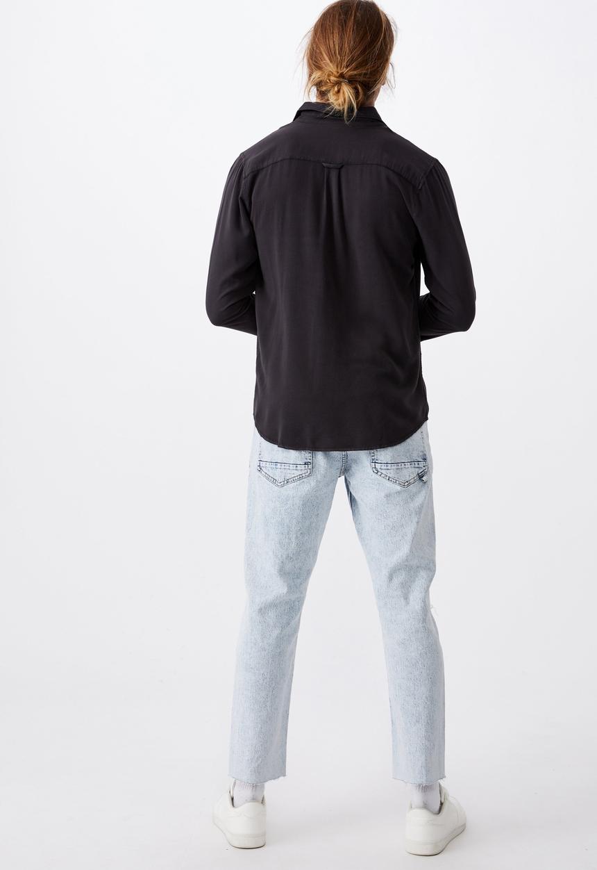 Cotton On - Cayman long sleeve shirt - washed black